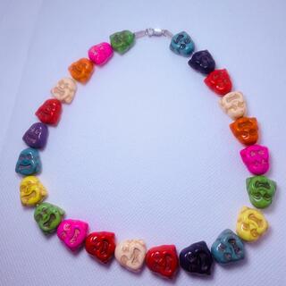 Laughing Buddha zilver met turquoise stenen ketting/collier