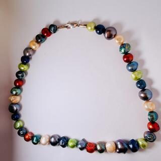 Parelsnoer collier ”Exotic Pearl Necklace” met 925 zilveren sluiting