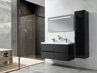 Badkamermeubel Vonato, Nero 120, hoogglans zwart