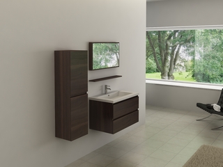 Badkamermeubel Vonato, Modular 130, donker hout decor