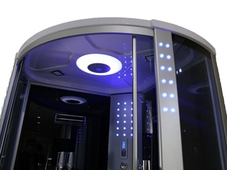 Stoomcabine Vonato, Halvo ThermoLux, zwarte cabine, wit bad