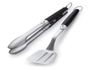 Weber  Premium Barbecuekookgerei  Roestvrij staal  2 stuks  zwart
