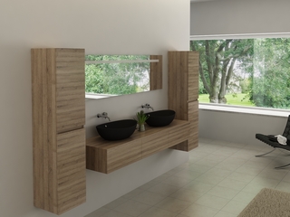 Badkamermeubel Vonato, Modular 120, licht hout decor