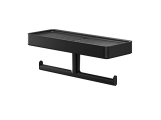 Tiger Toiletrolhouder Carv met planchet Zwart