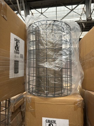 Ca. 25x Hanglamp/lampenkap metaal Crate & CarGo