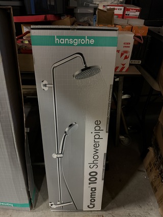 Douchesysteem met thermostaatkraan Hansgrohe, Croma 100 Showerpipe