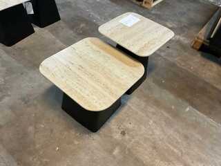 Salontafel set van 2, Housecraft Living, Baru Travetin-Look