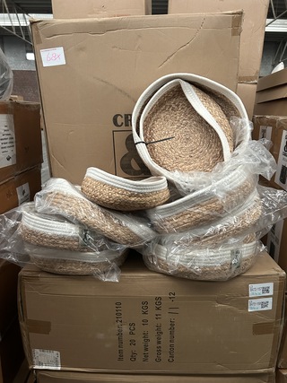 Ca. 34x Set van 2 manden katoen diameter 30 en 33 cm Crate & CarGo