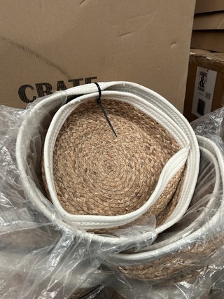 Ca. 34x Set van 2 manden katoen diameter 30 en 33 cm Crate & CarGo