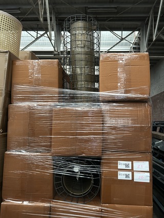 Ca. 20x Hanglamp/lampenkap metaal Crate & CarGo