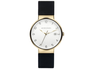 Jacob Jensen Timeless Nordic JJ186 Classic Horloge Zwart/Goud