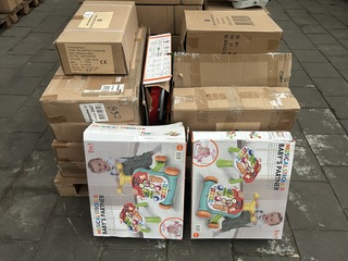 Partij speelgoed w.o. baby walker, kinderfietsen I-Wannahave