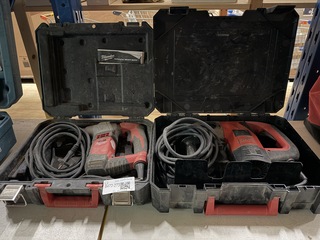 2x SDS-Plus boorhamer met koffer Milwaukee