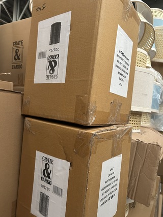 Ca. 25x Hanglamp/lampenkap metaal Crate & CarGo