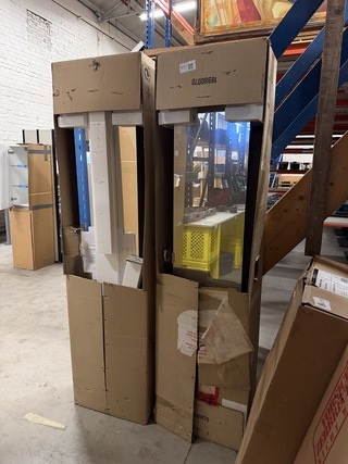 2x Hoge badkamerkast met spiegel 350×1750 mm