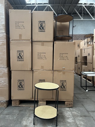 Pallet bijzettafels rotan (18x) Crate & CarGo
