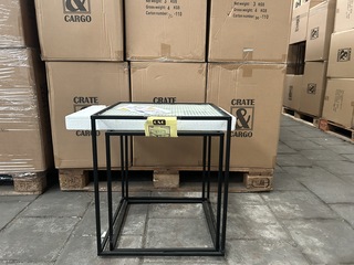 Pallet bijzettafels metaal, glas (9x set van 2) Crate & CarGo