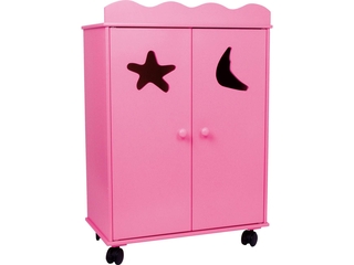 Base Toys Houten Poppen Kledingkast Roze