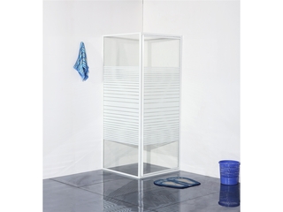 OK Douchecabine draaideur met zijwand 90x90x185 cm Wit