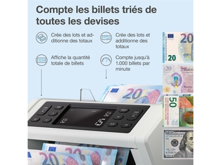Safescan 2210 Geldtelmachinet telt gesorteerde bankbiljetten