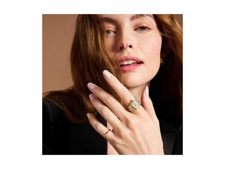 Fossil Horloge Ring voor dames Quartz uurwerk Goudkleurig