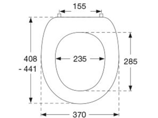 Pressalit 2000 Closetzitting met RVS univertical scharnier Pergamon
