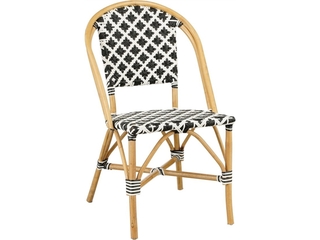 Mica Decorations Mandox Bistrostoel L51 x B57 x H90 cm Rotan ZwartWit