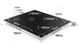 Keramische kookplaat met 4 zones JAGO