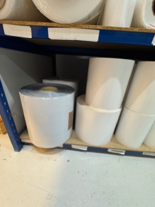 partij Rollen inkjetfolie en inkjetpapier O.a. VPF en Synthogra, zelfk