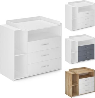Commode met 3 laden en 3 open vakken Infantastic, wit