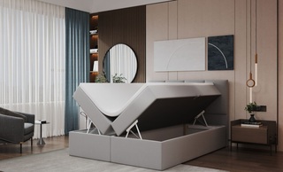 Boxspring bed met opbergfunctie 160×200, Grijs, 2025