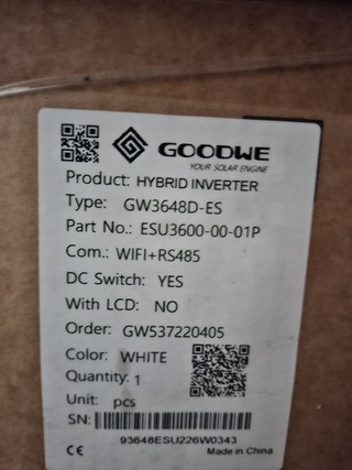 Hybride omvormer Goodwe, GW3648D-ES