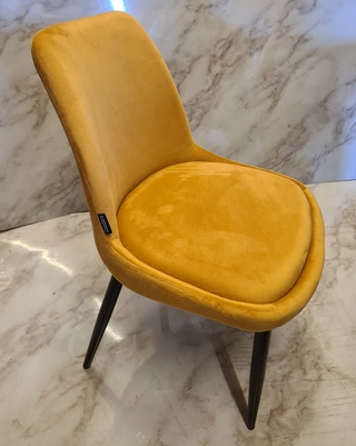 4x Velvet eetkamer stoel, Yellow, 2025
