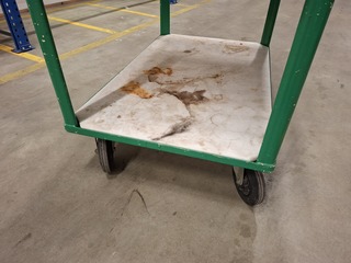 Magazijnwagen met los RVS blad