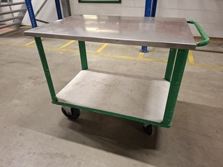 Magazijnwagen met los RVS blad