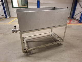 Vloeistofbak op verrijdbaar onderstel RVS/metaal