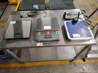 RVS werktafel met 3x weegschaal