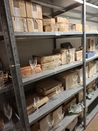 Partij glas en kristal glaswerk