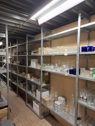 Partij glas en kristal glaswerk