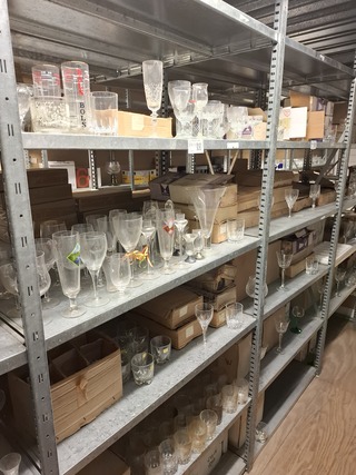 Partij glas en kristal glaswerk