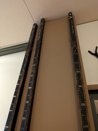 3x Nostalgische peilstok