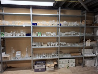 Partij glas en kristal glaswerk