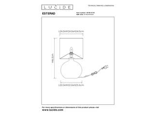 Lucide Esterad Tafellamp 1xE14 Zwart