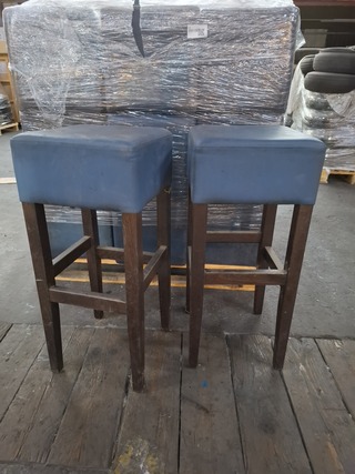 Partij barkrukken  Blauw/bruin