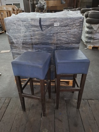 Partij barkrukken  Blauw/bruin