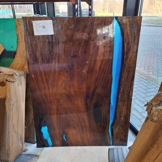 Epoxy eettafel 120×90, Blauw, 2025