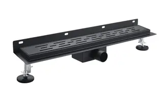 5x Douchegoot 80x7cm met muurflens zwart rvs Dynamic Way