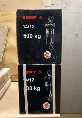 2x Handtakel HADEF, 14/12 500 kg