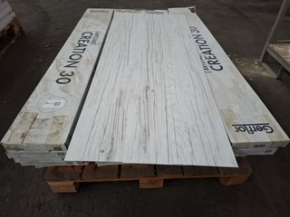 Partij PVC vloerdelen, Gerflor, Wit eiken