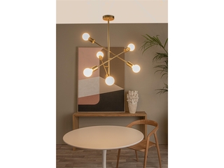 Lucide Lester Plafondlamp  6xE27 Mat Goud / Messing